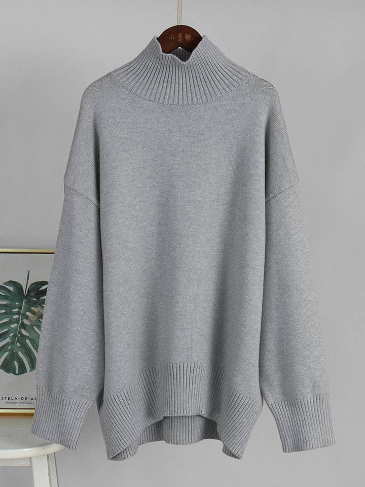 alberalkirk - Wholesale Knit Sweater - Women's - Solid High Neck Knit Sweater Women Multiple Colors N5A6011