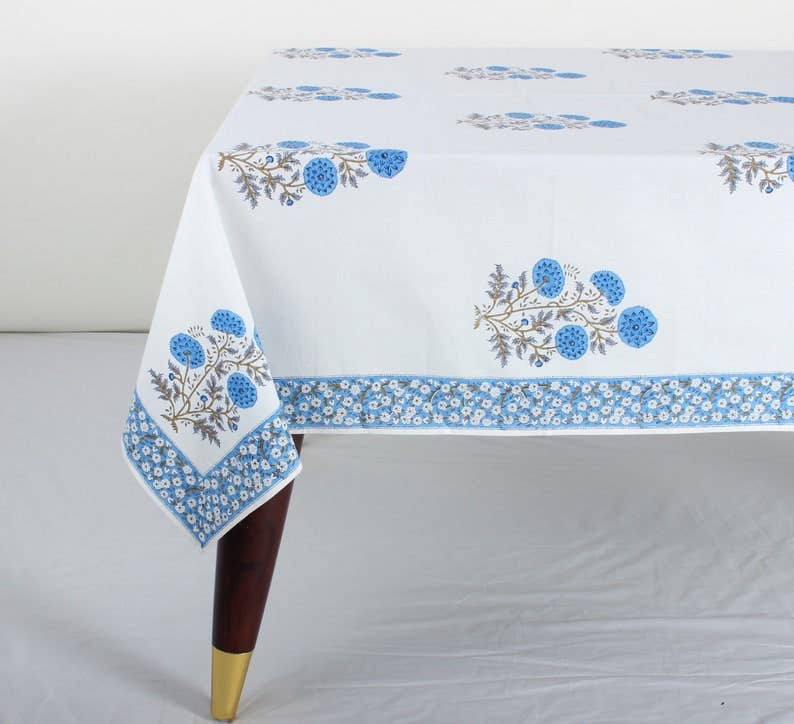 Fabricrush - Vendita all'ingrosso Tovaglie - Tovaglia in cotone blu lapislazzuli, regalo per il Ringraziamento4