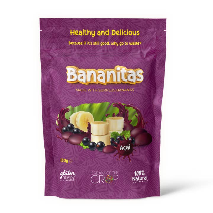 Bananitas Açai - Snack de Banana Desidratada com Cobertura de Chocolate e Açai por atacado de Cream of the Crop