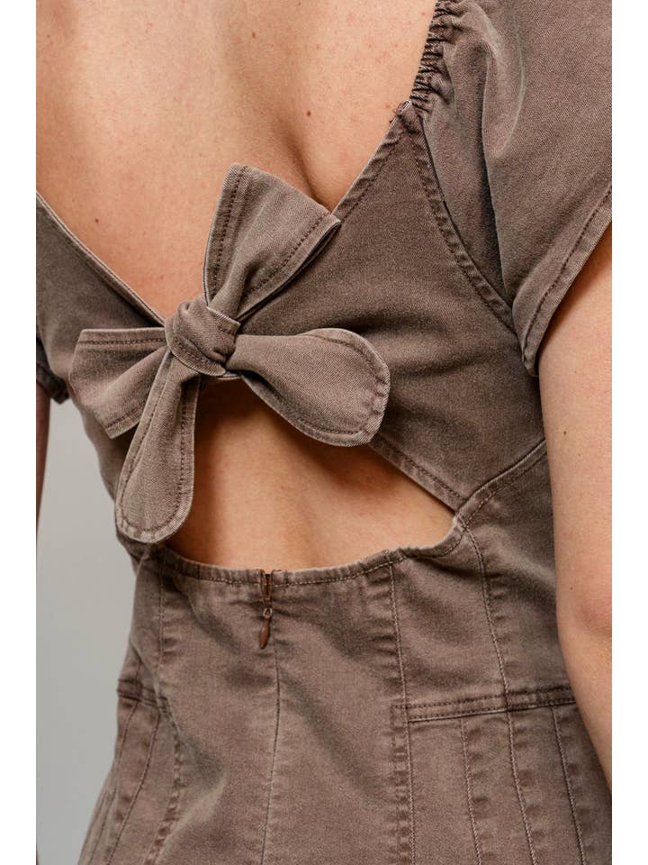 Blue B - Wholesale Romper - Women's - 52112R - Sweetheart Ruffle Sleeve Denim Romper19