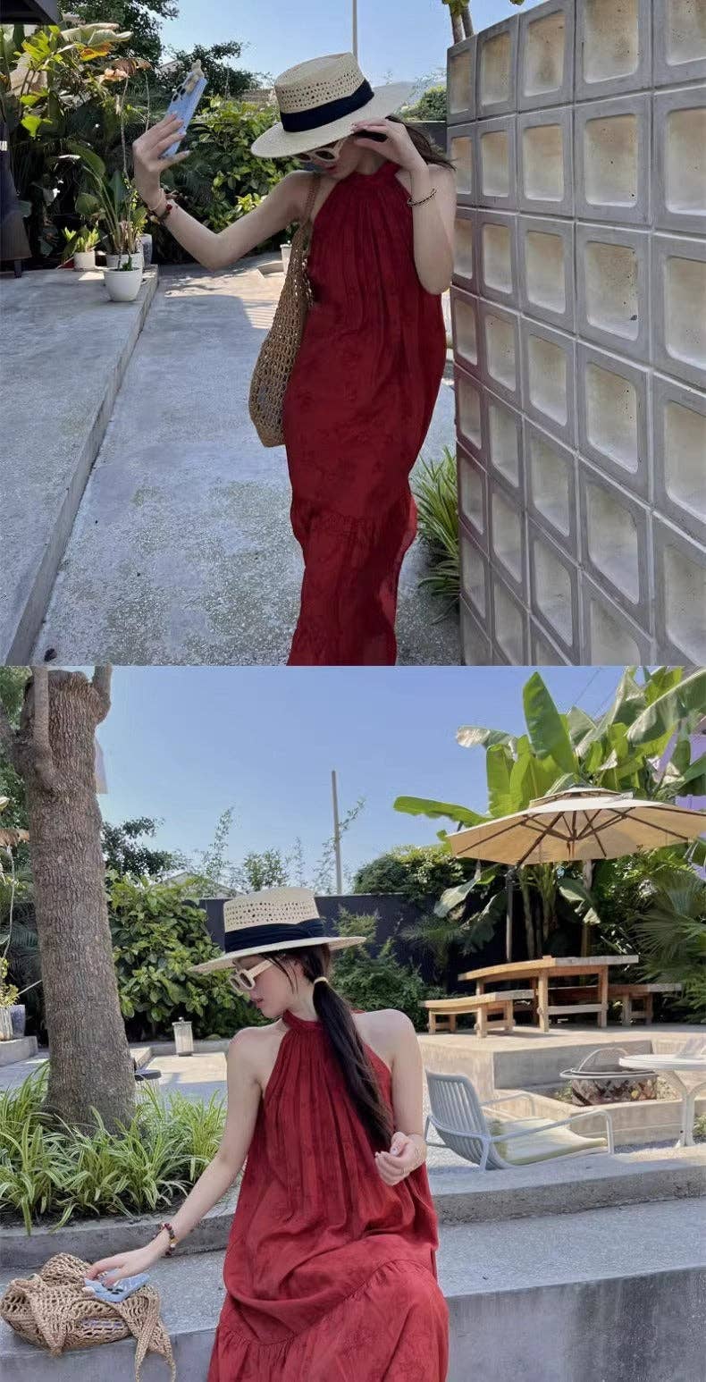 Rouge Robe rétro chinoise moderne printemps 25 chic en vente sur Faire7