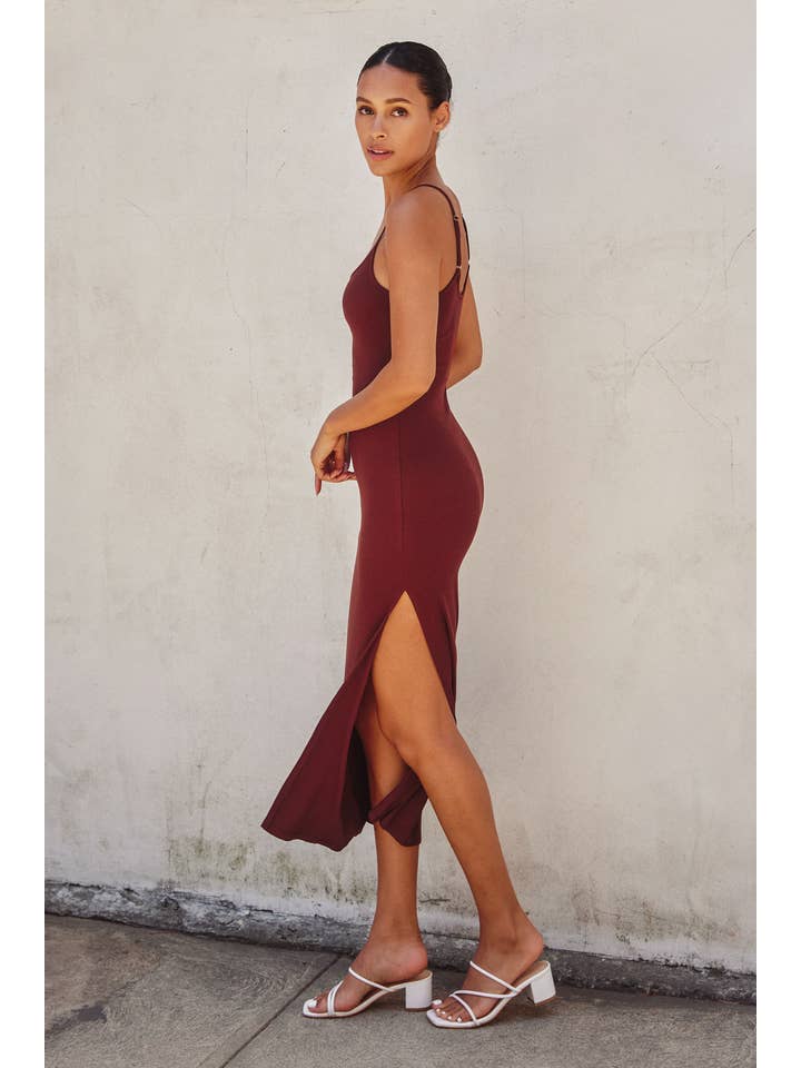 Dress Forum - Vente Robe – femme - Robe longue moulante en tricot côtelé (1)40