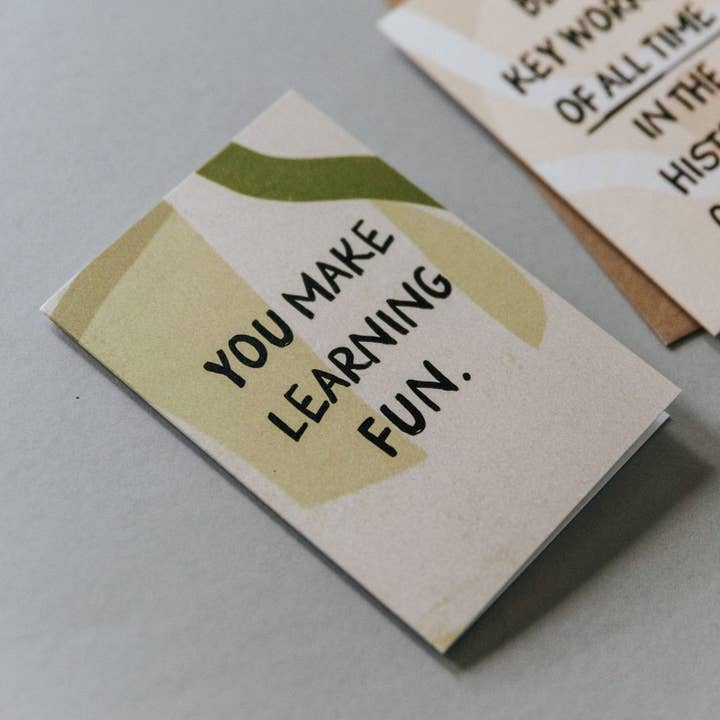 I am Nat Ltd - Wholesale Teacher/Back-to-School Card - You Make Learning Fun - Teacher Thank You Card5