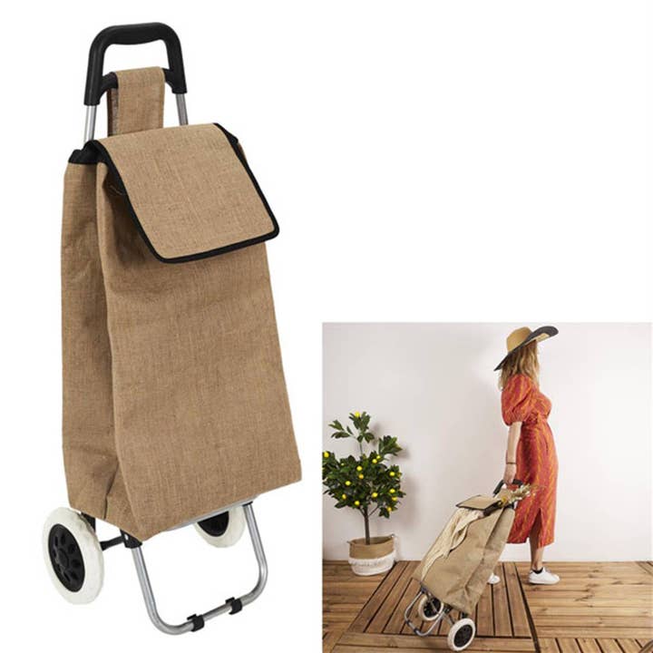 Carrinho de compras de juta de 2 rodas por atacado de TSJJ