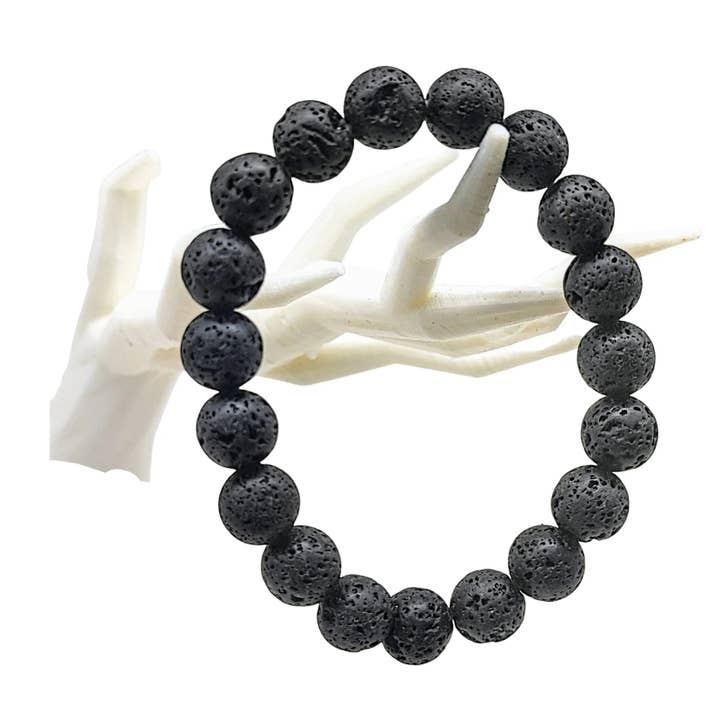 Bracelet -Lava Rock -10mm for wholesale by Arômes & Évasions