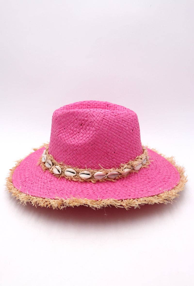 LIL' MOON - Venta al por mayor Sombrero de paja - Mujer - Sombrero con bordes deshilachados y conchas ajustable, talla única7
