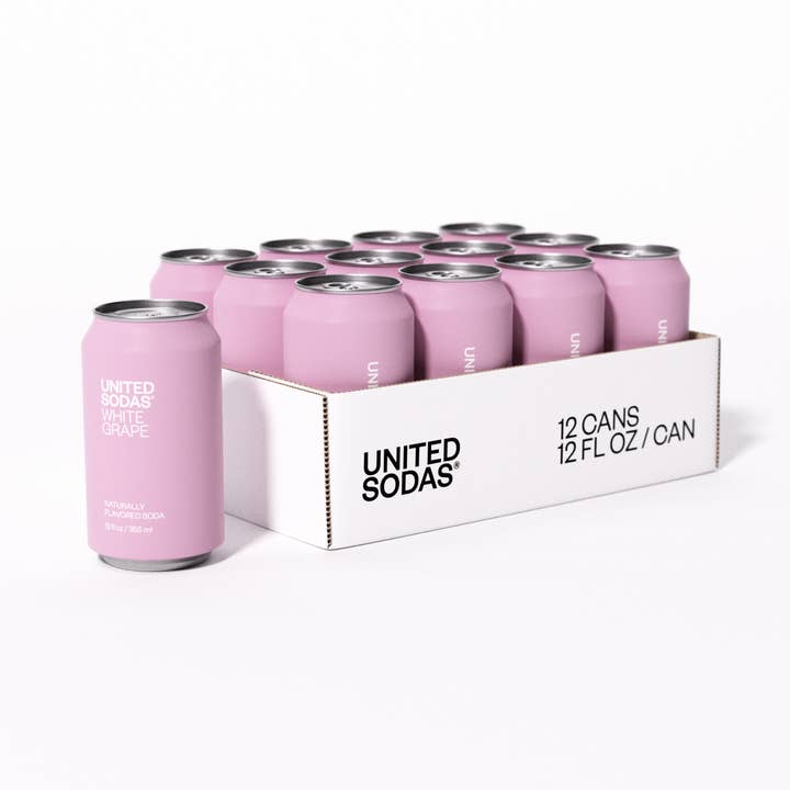 United Sodas - Wholesale Soda/Carbonated Drink - Naturally Flavored Soda - White Grape0