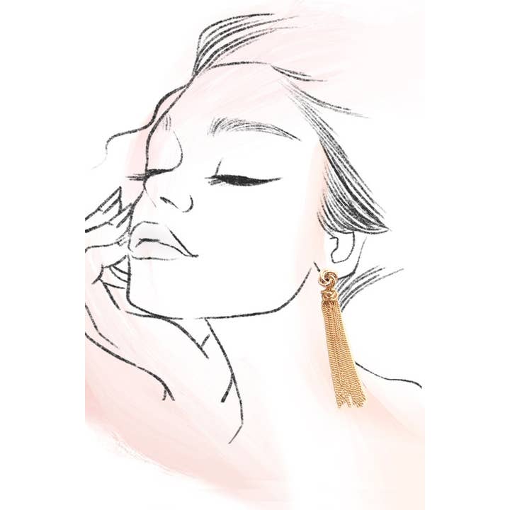 GOLD KNOT TASSEL DROP EARRINGS | 80E3680 for wholesale on Faire