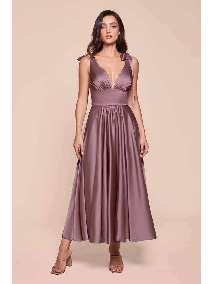 Ladivine by Cinderella Divine - Vente Robe – femme - ROBE TRAPÈZE EN SATIN LONGUEUR THÉ