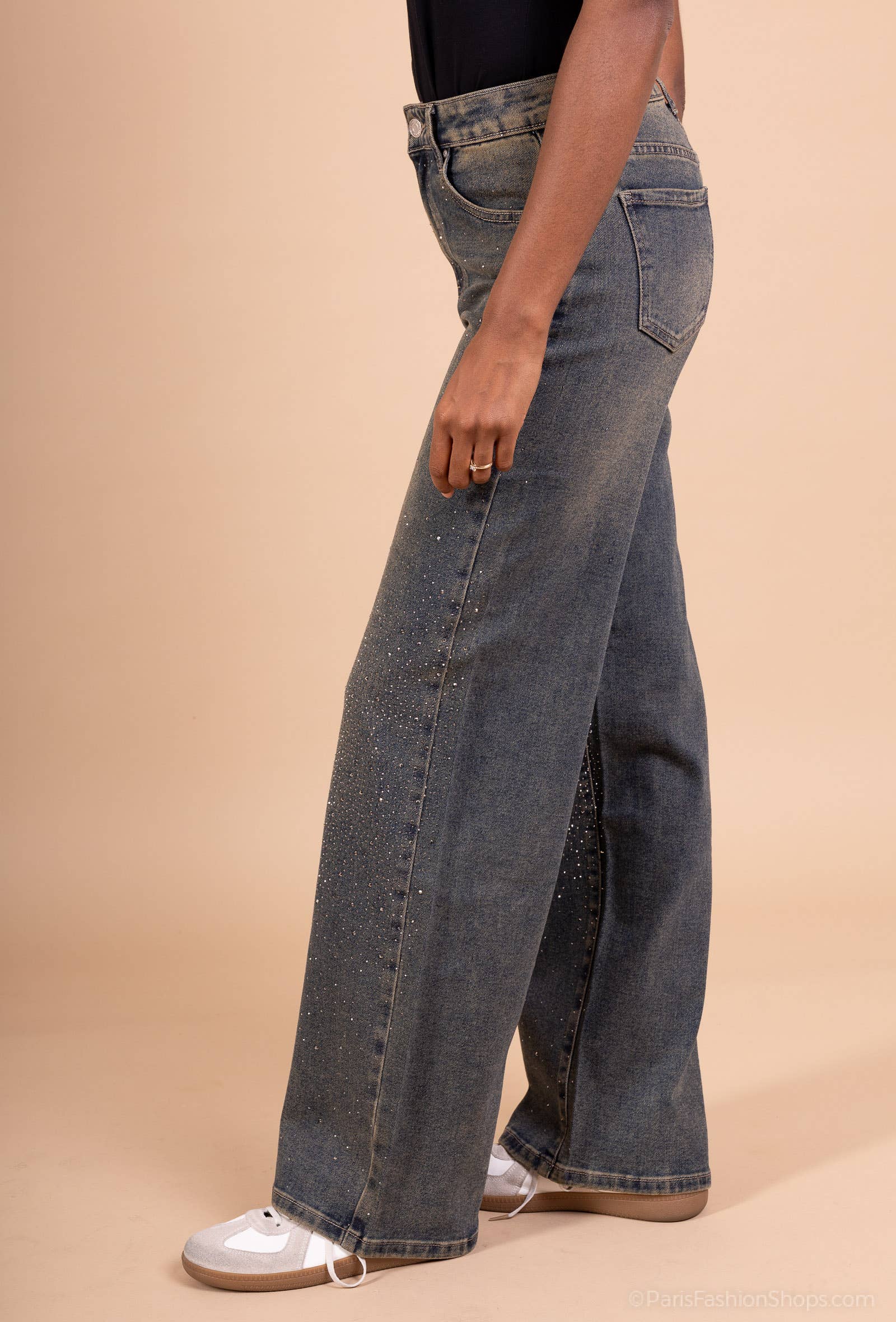 blå Vida jeans med strass G2362 för wholesale på Faire1