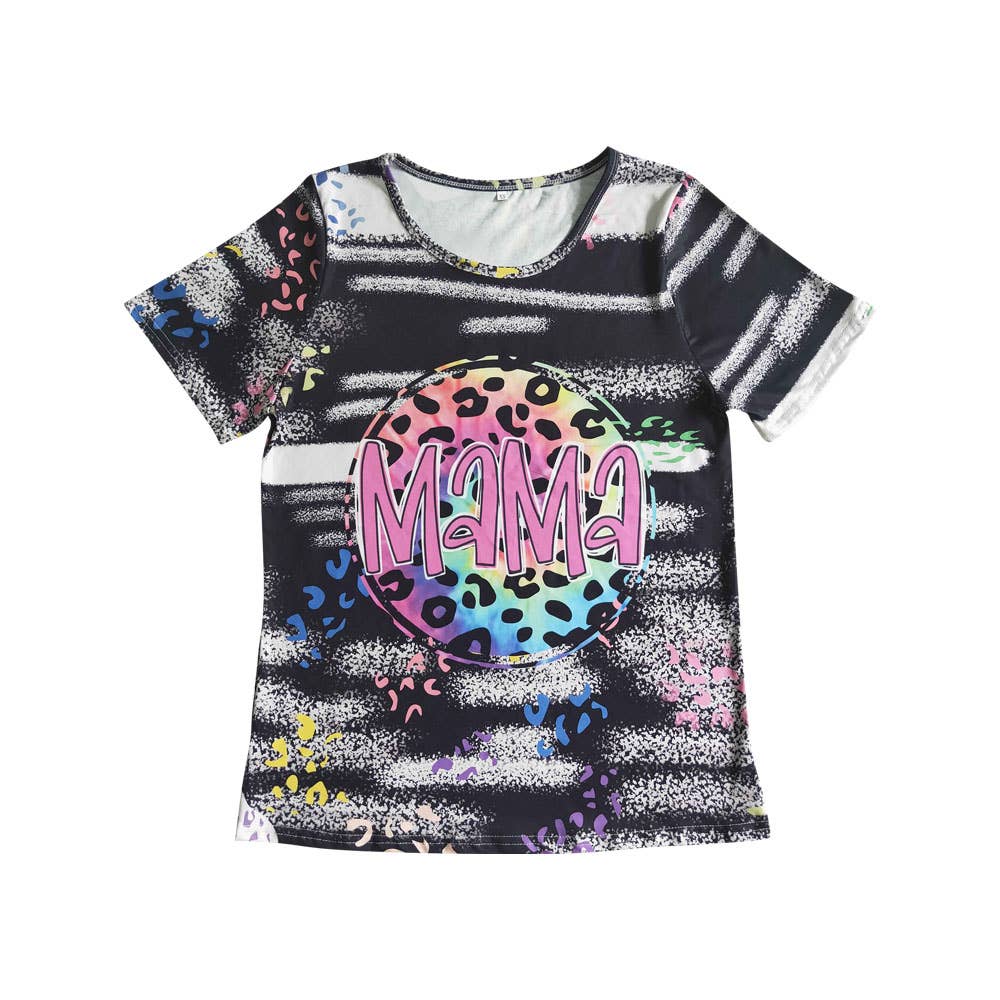 Aier Wholesale - Wholesale Mommy & Me Sets - Baby girls Mama and me tie dye short sleeve shirts(mommy and me)8