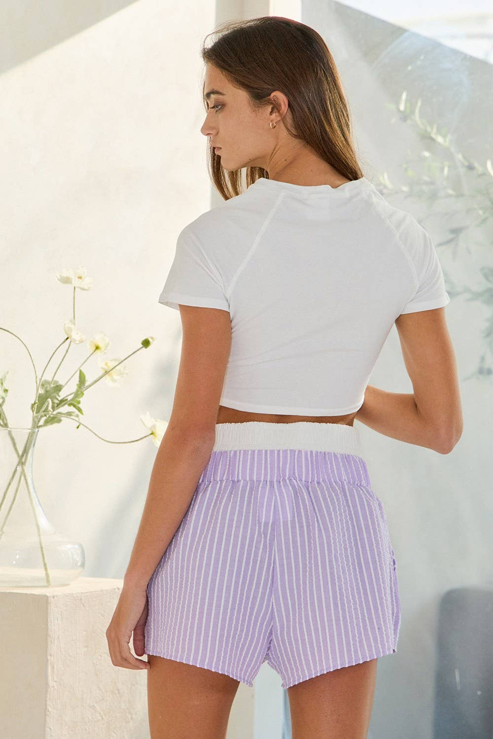 Sky blue P5492-1 Stripe Print Exposed Boxer Shorts
 for wholesale on Faire8