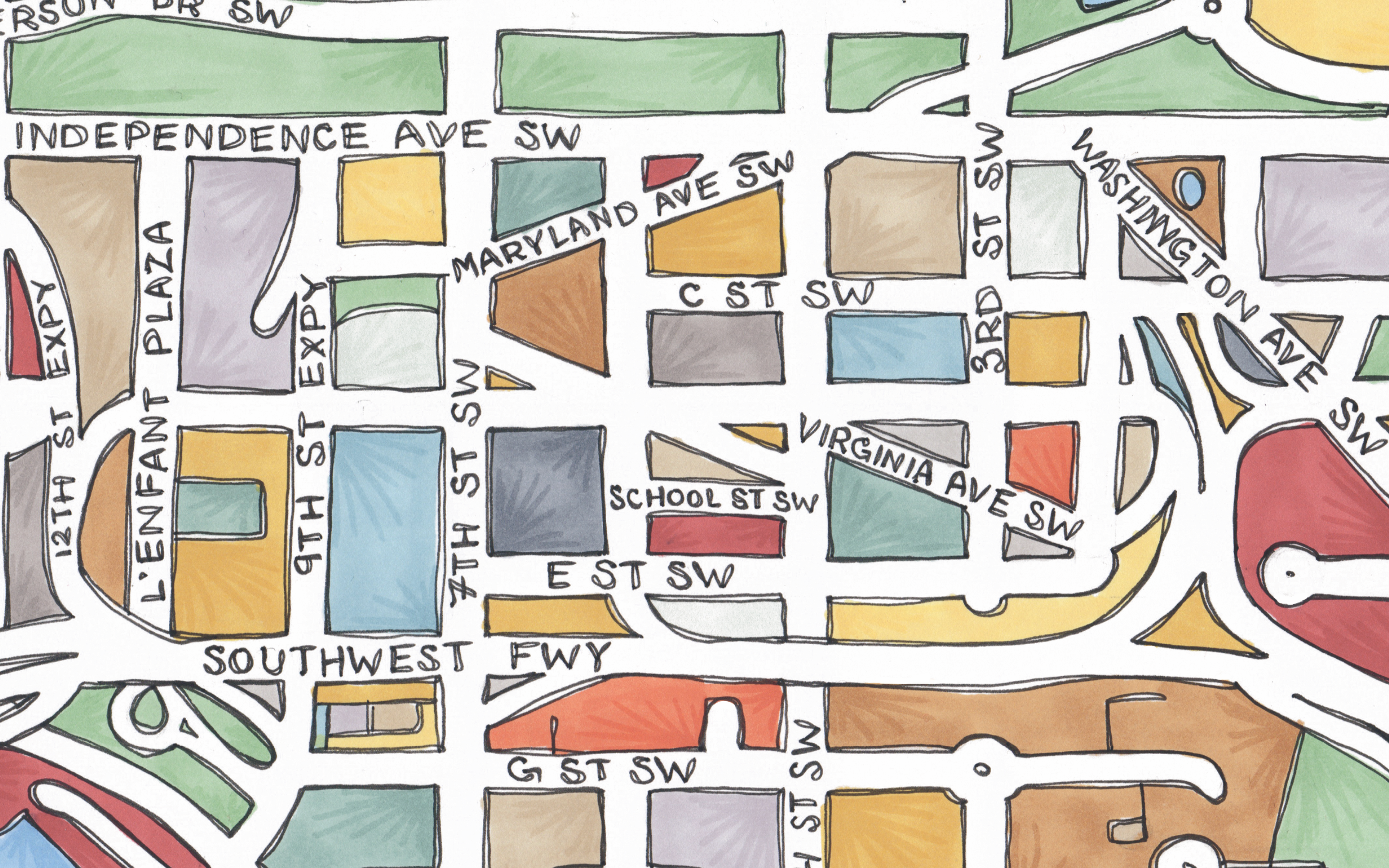 Terratorie Maps + Goods - Wholesale Everyday Greeting Card - SW Map Art Greeting Card1