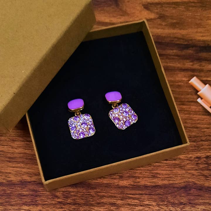 Pendientes de traje geo de diamantes de imitación para venta al por mayor de Crushed Pearl