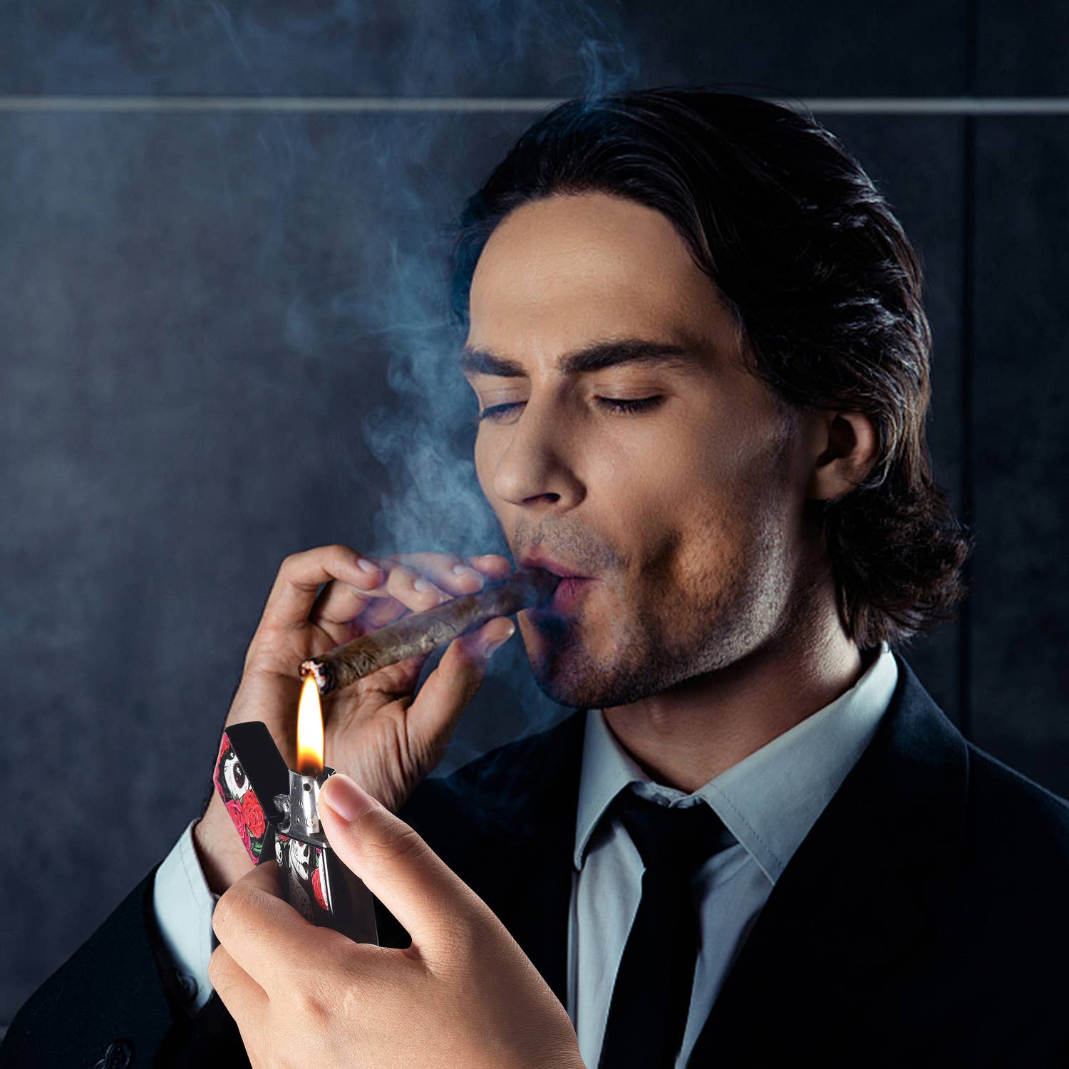 Champ by Polyflame - Wholesale Lighter - Girl&Skull Flint Windproof Lighter5