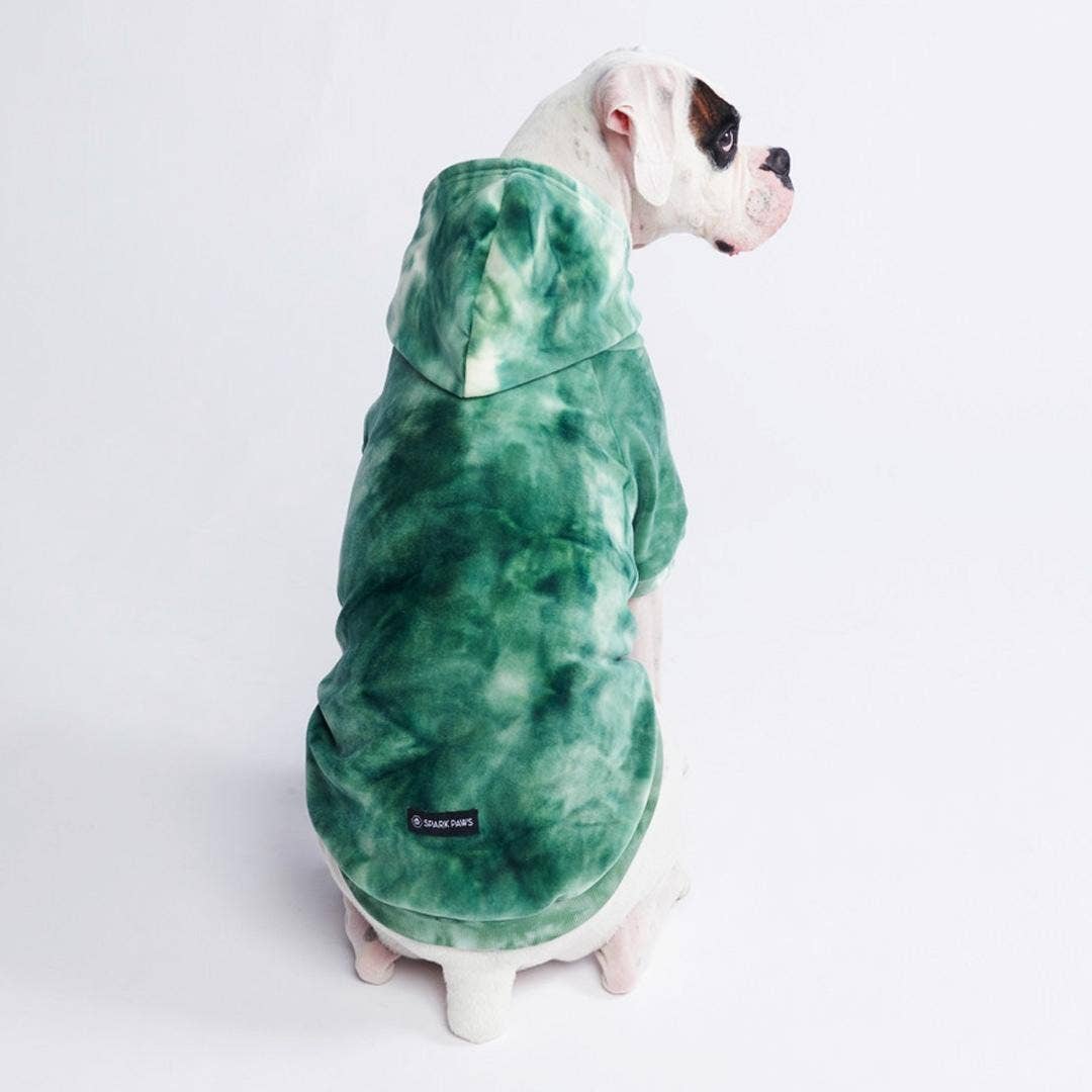 Spark Paws - Wholesale Pet Hoodie - Dog - Velvet Dog Hoodie - Emerald Green2