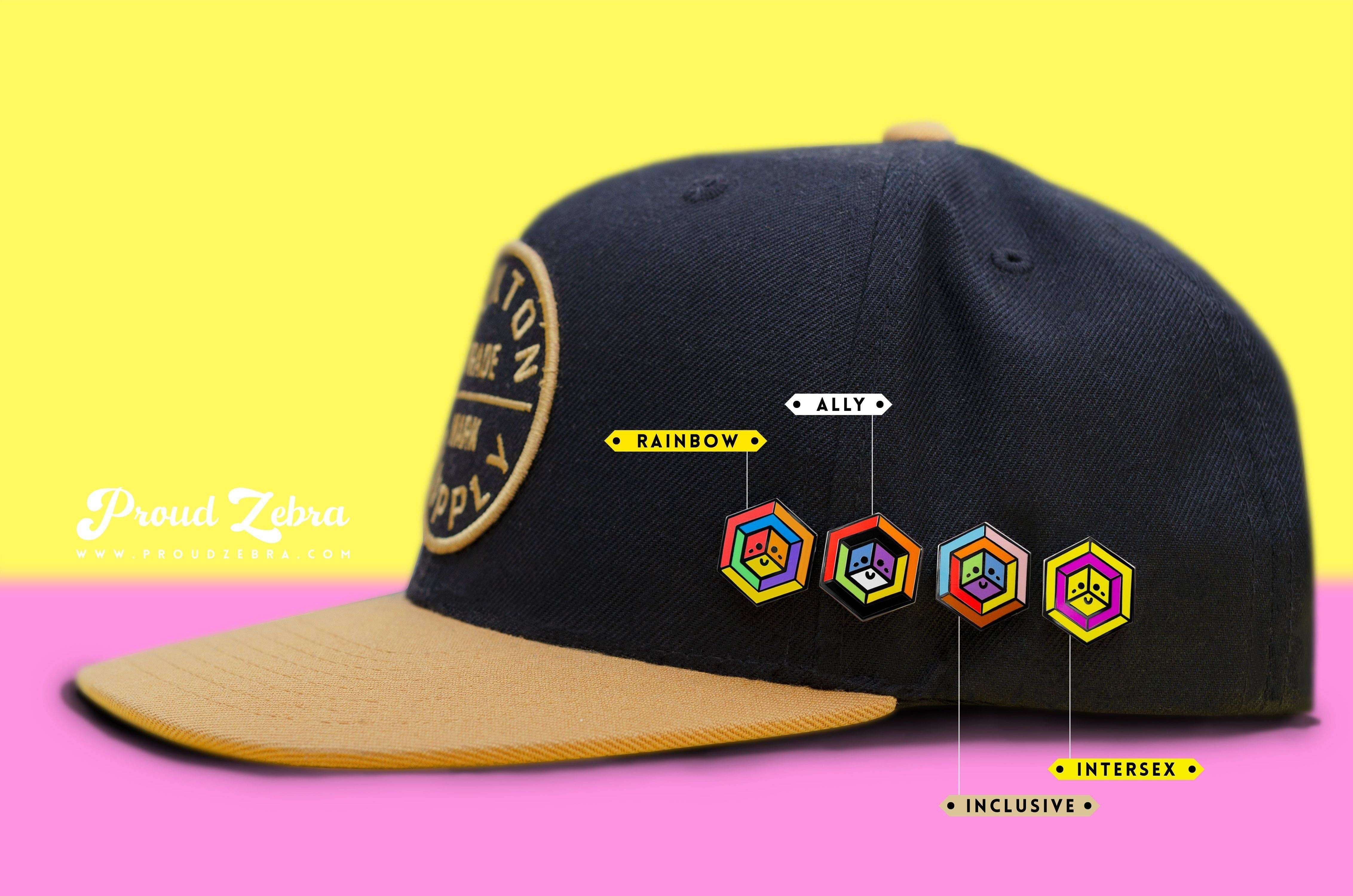 Proud Zebra - Venta al por mayor Botón/prendedor - Agender Flag - Pin de cubo orgulloso3