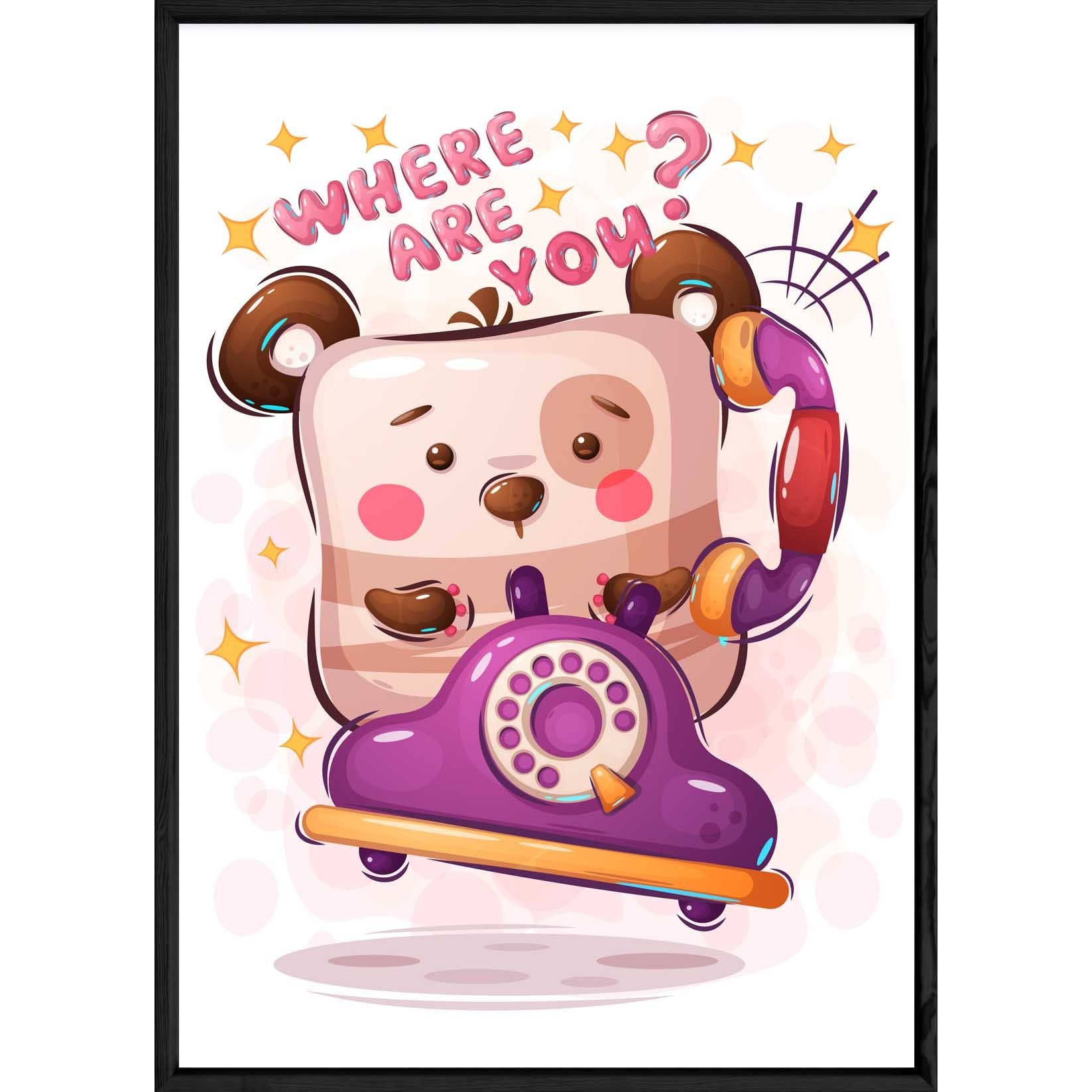 ELISE ET LOUISE - Wholesale Art Print - Bear Animal Picture — 23x32 — Wooden and Glass Frame0