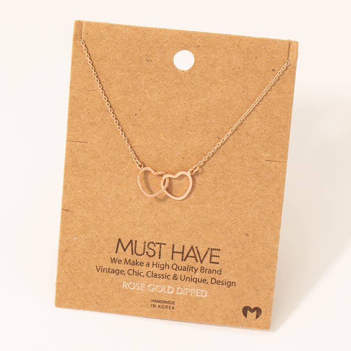 Fame Accessories - Wholesale Pendant/Charm Necklace - Heart Link Charm Necklace