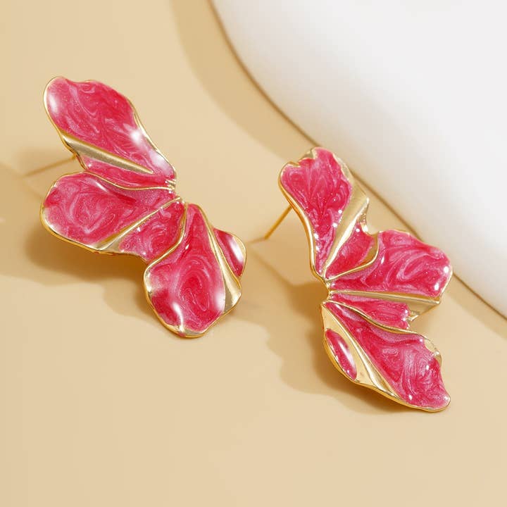 ACCITY - Wholesale Dangle Earrings - SWEET GRADIENT OIL DROP FLOWER ALLOY EARRINGS_CWMM319810