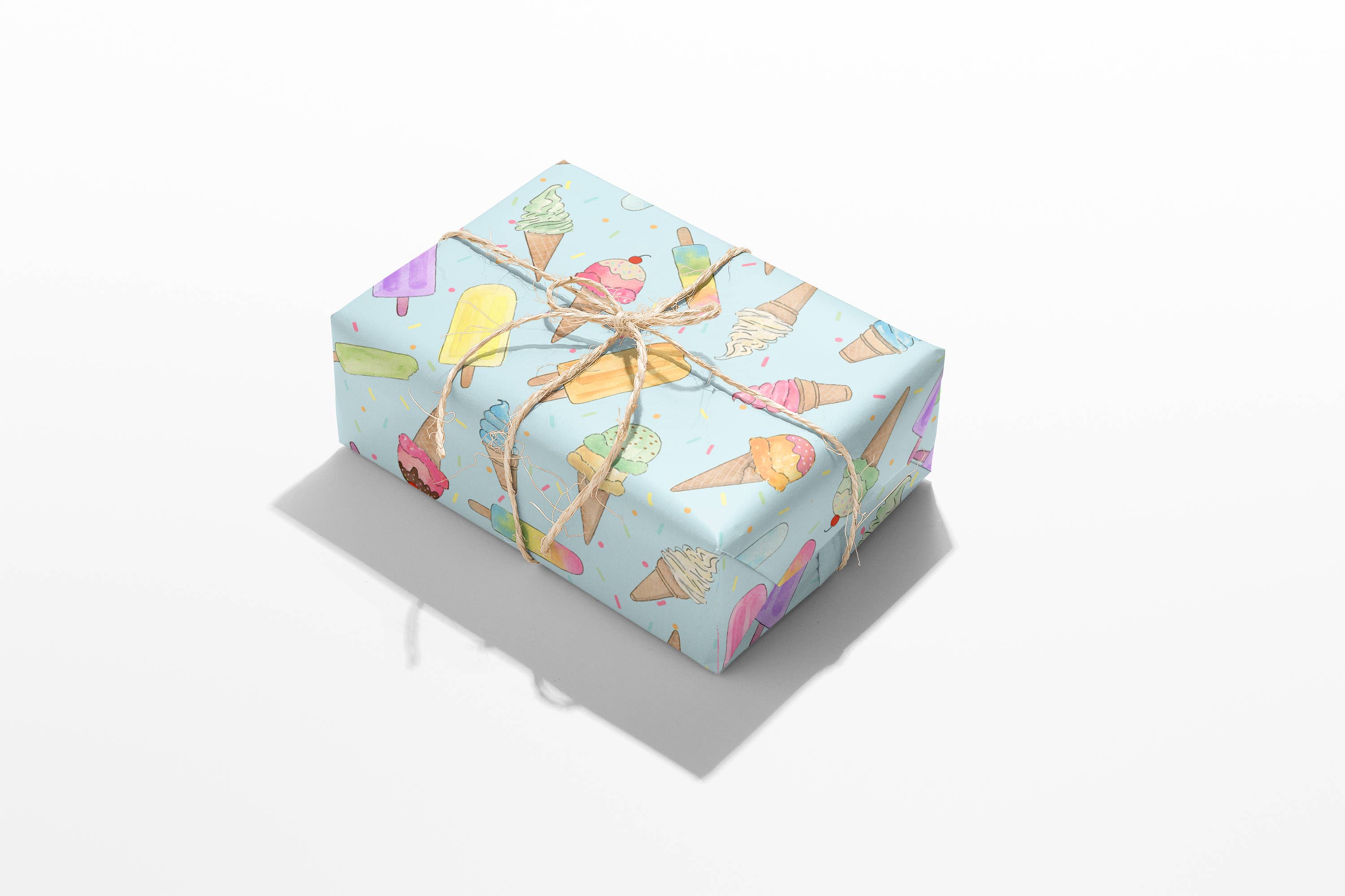 KelseyMDesigns - Wholesale Wrapping Paper Roll - Ice Cream  - Birthday Wrapping Paper - 3 Sheet Roll5