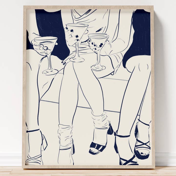 Kleine Vreugden - Proost - Meisjes Proosten Kunstdruk voor wholesale door HoldThatPunch