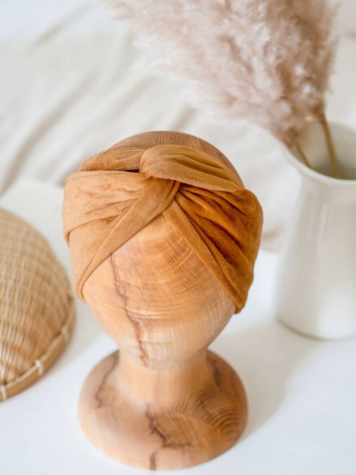 Velvet Golden Ochre Twistband for wholesale by Looks by Luks