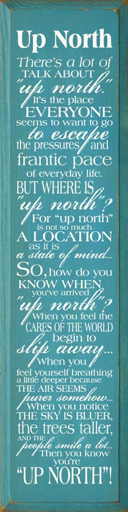 SAWDUST CITY - Wholesale Sign - Up North Rustic Vertical Wood Sign9