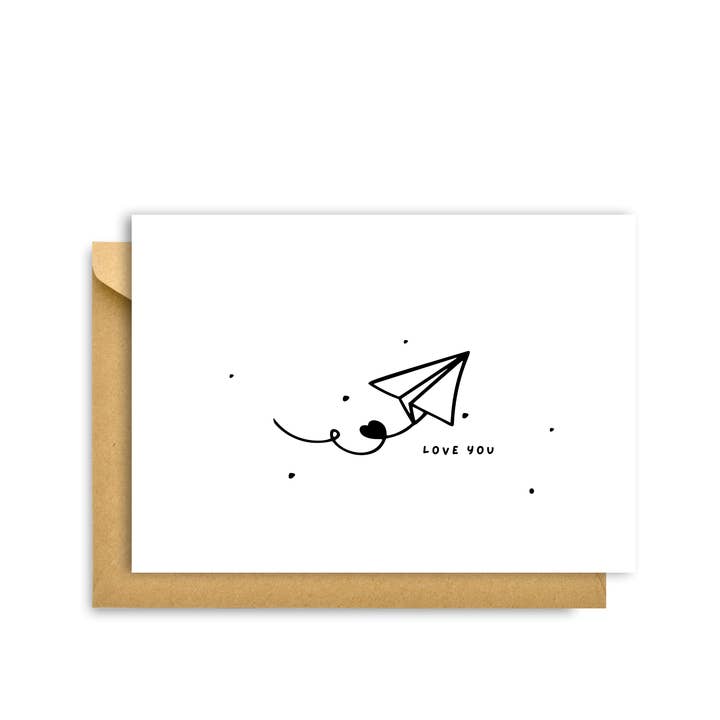 LOVE YOU PAPER PLANE CARD for wholesale by My Hygge Shop