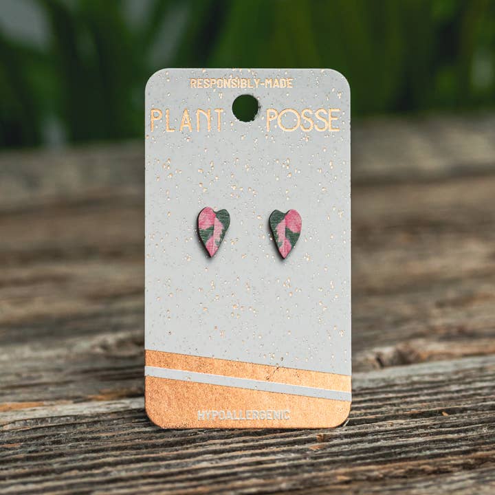 Plant Posse - Venta al por mayor Pendientes de botón/aretes de poste - Pendientes princesa rosa3