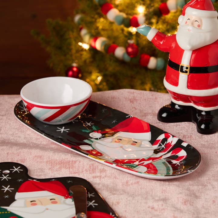 Christmas Whimsy Santa Melamine Tray and Bowl Gift for wholesale by Certified International