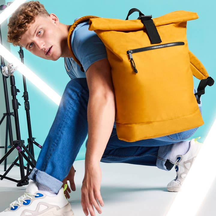 Logo Free Clothing – wholesale Backpack – Unisex – BagBase Recycled Roll Top Backpack | 20 Litre Rucksack | Laptop Storage to 15.6" | 7 Colours | One Size8