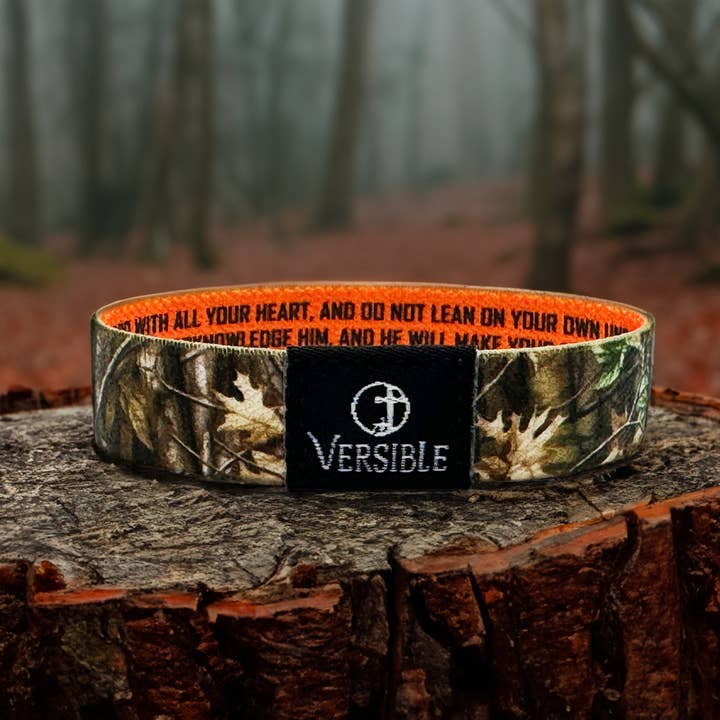 Versible - Wholesale Wristband - Versible® Wristbands - Forest Camo / Proverbs 3:5-6