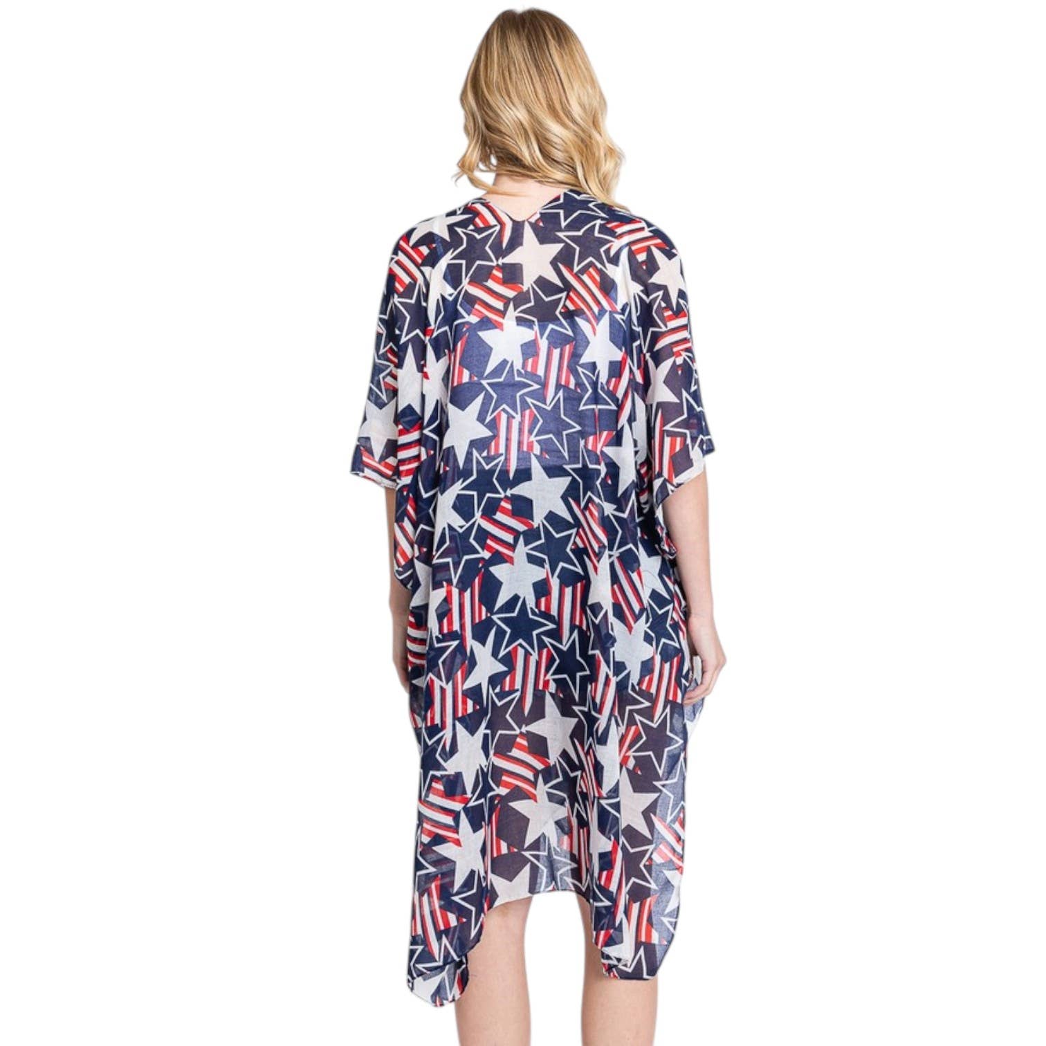 LA Jewelry Plaza - Wholesale Kimono - Women's - American Flag Mix Printed Light Weight Kimono4