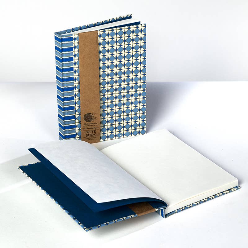 Globe Enterprise - Wholesale Notebook - Handmade A5 Notebooks Blue – Floral & Geometric Designs.1