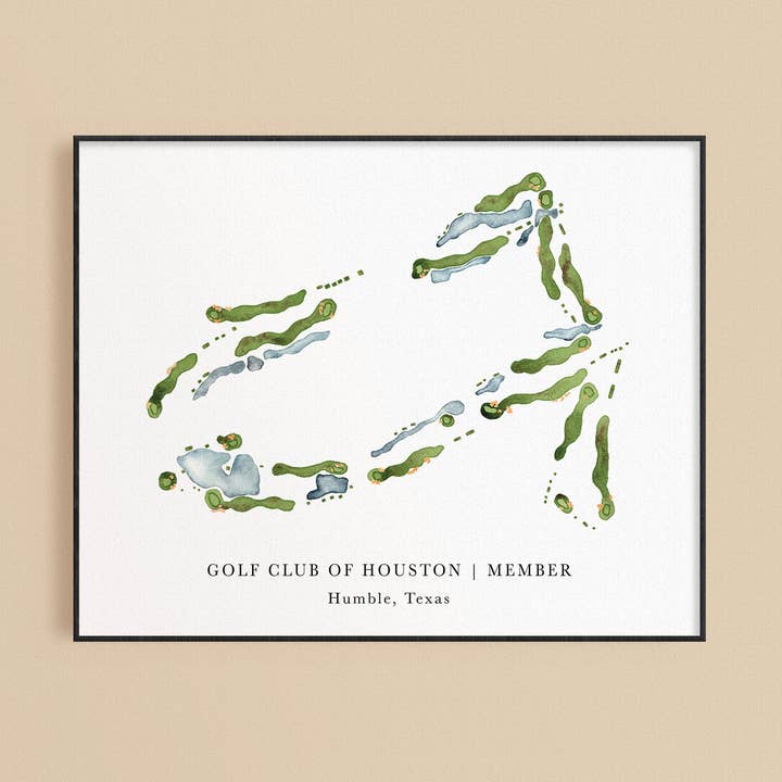 Golf Club of Houston Print for wholesale by ally aiken design
