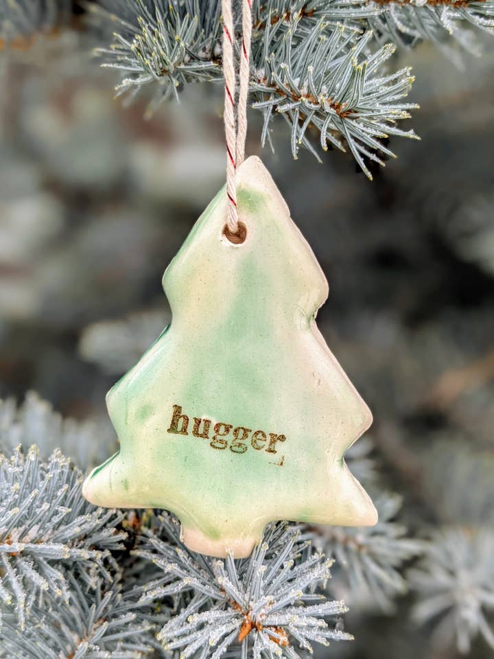 Tree Hugger Ornament for wholesale by Nomad Potters