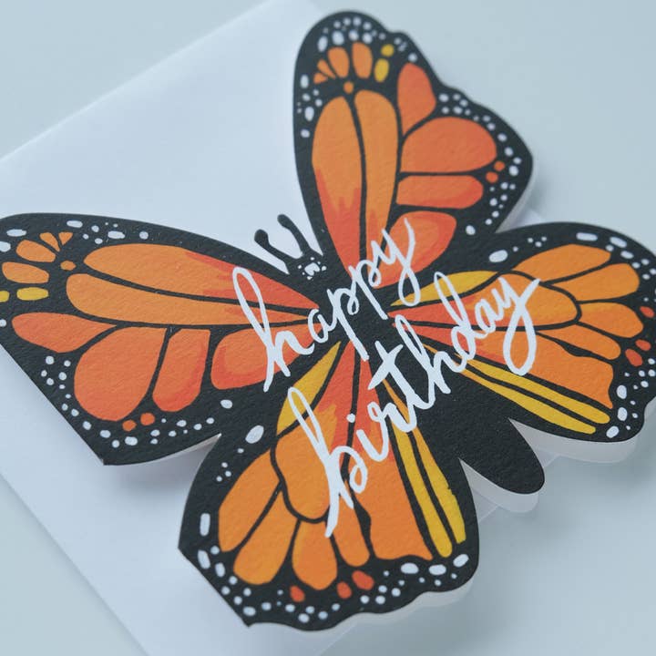 Idlewild Co. - Wholesale Birthday Card - Monarch Birthday Die Cut Greeting Card3