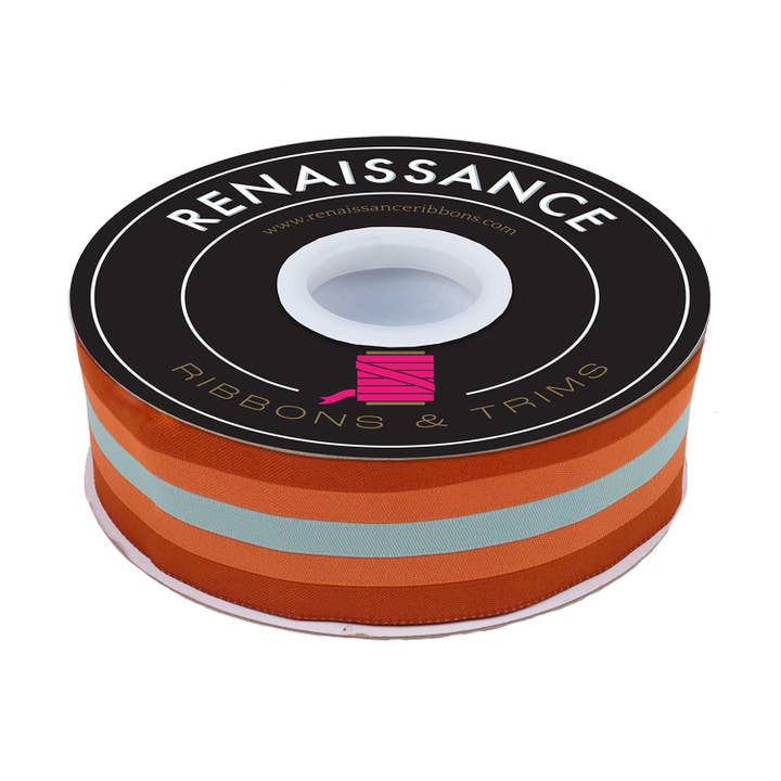 Rayure rétro en rouille - largeur de 1-1/2" - The Great Outdoors par Stacy Iest Hsu - Bobine de 15 yards pour la vente par Renaissance Ribbons