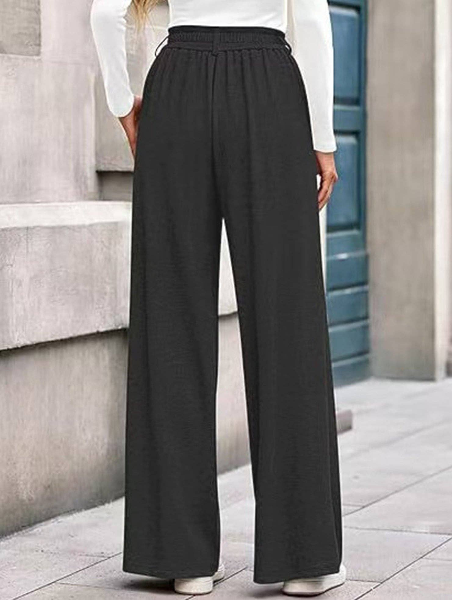 Lovenne - Wholesale Pants - Women's - Versatile solid color straight wide-leg pants27