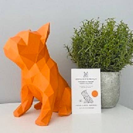 French Bulldog Geometric sculpture -Orange for wholesale by Marokka Design
