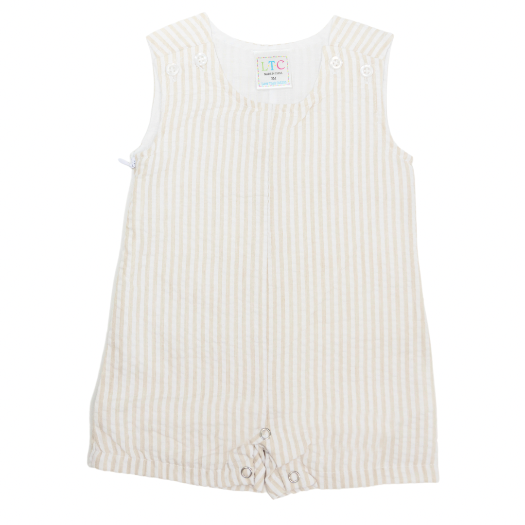 Boys KHAKI Seersucker Jon Jon (different seersucker lot) for wholesale on Faire0