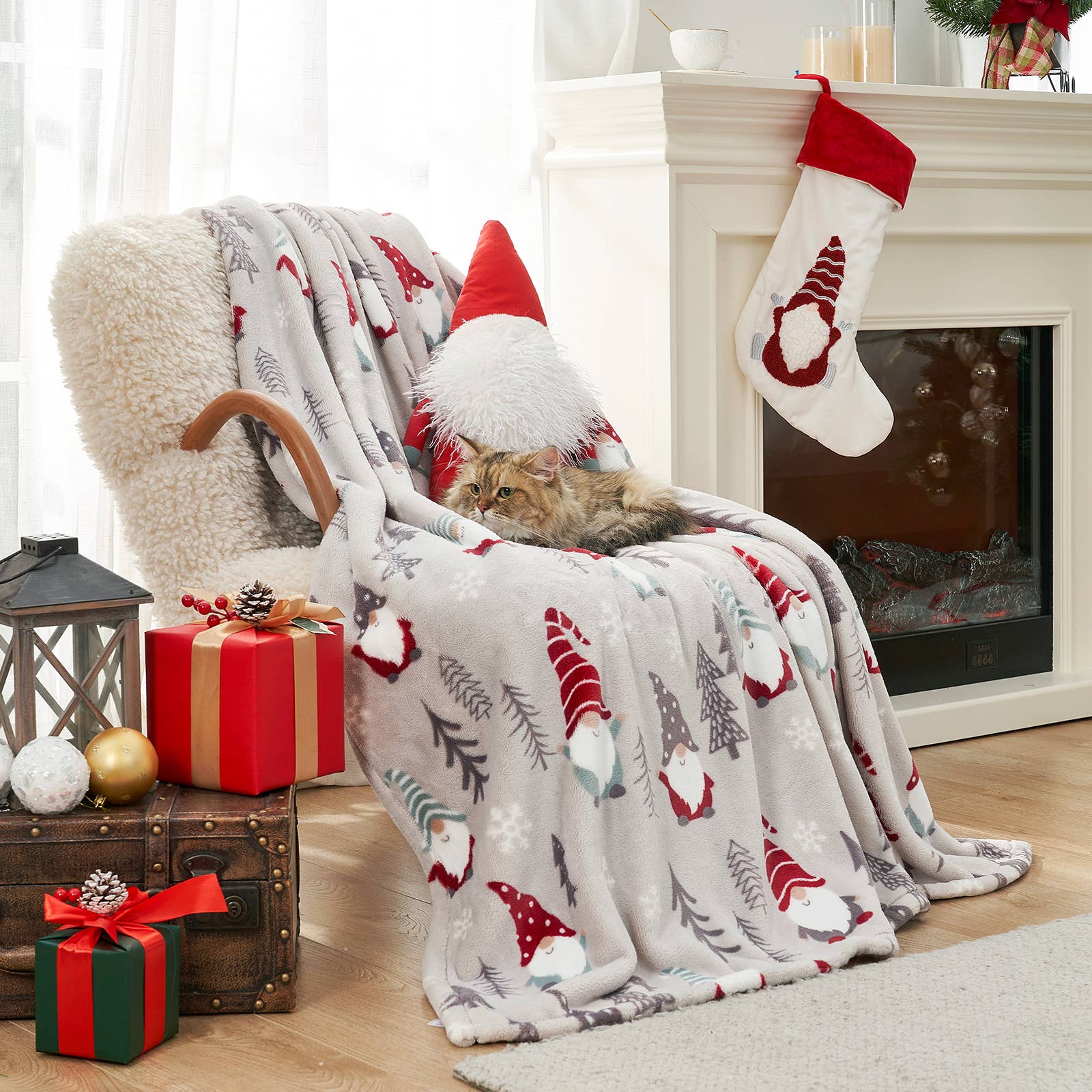 DreamValley - Wholesale Throw Blanket - CB Gnome Christmas Throw Blanket, 50*60"19