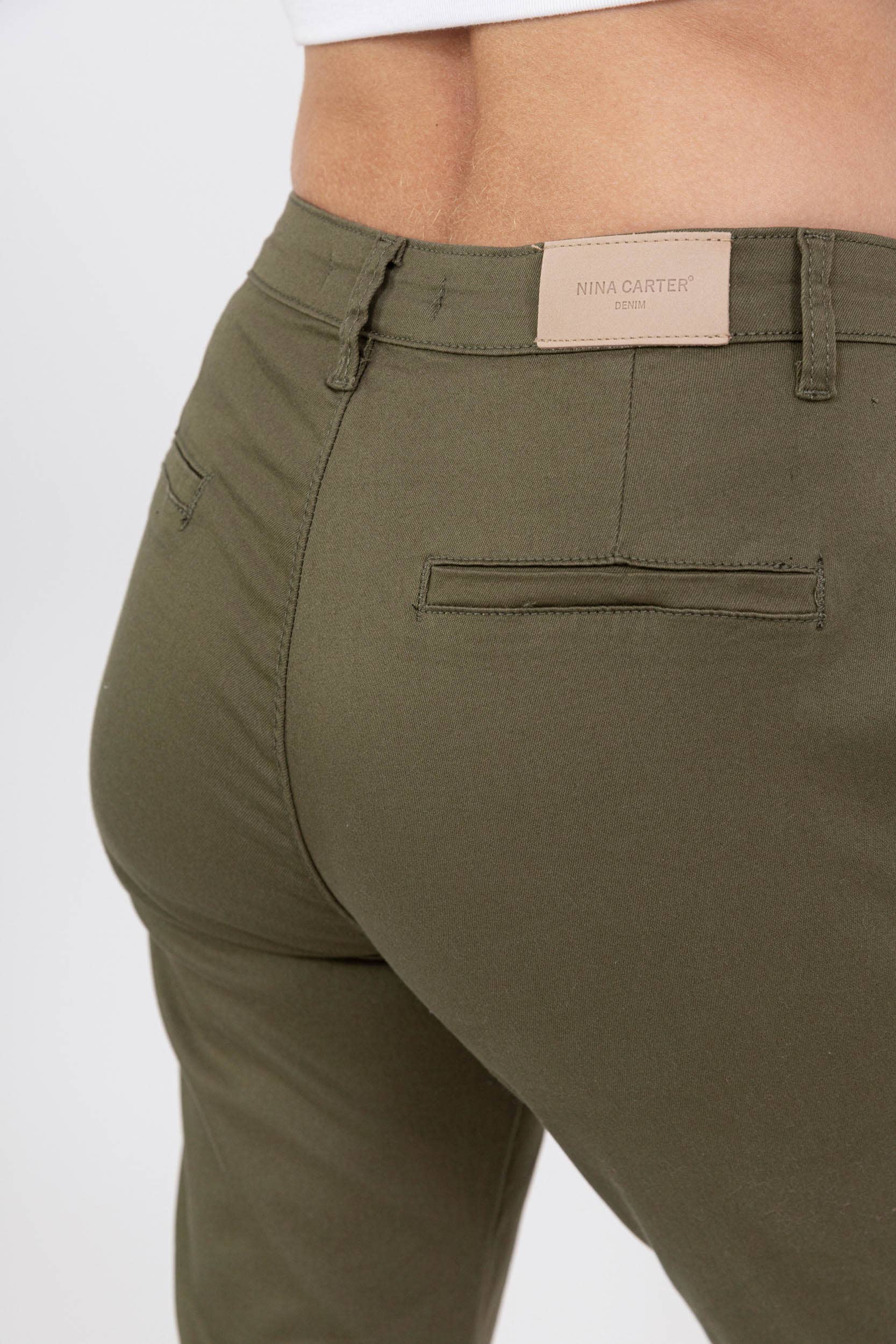 Nina Carter - Vente Pantalon – femme - Pantalon chino stretch taille haute confort Nina Carter J25036