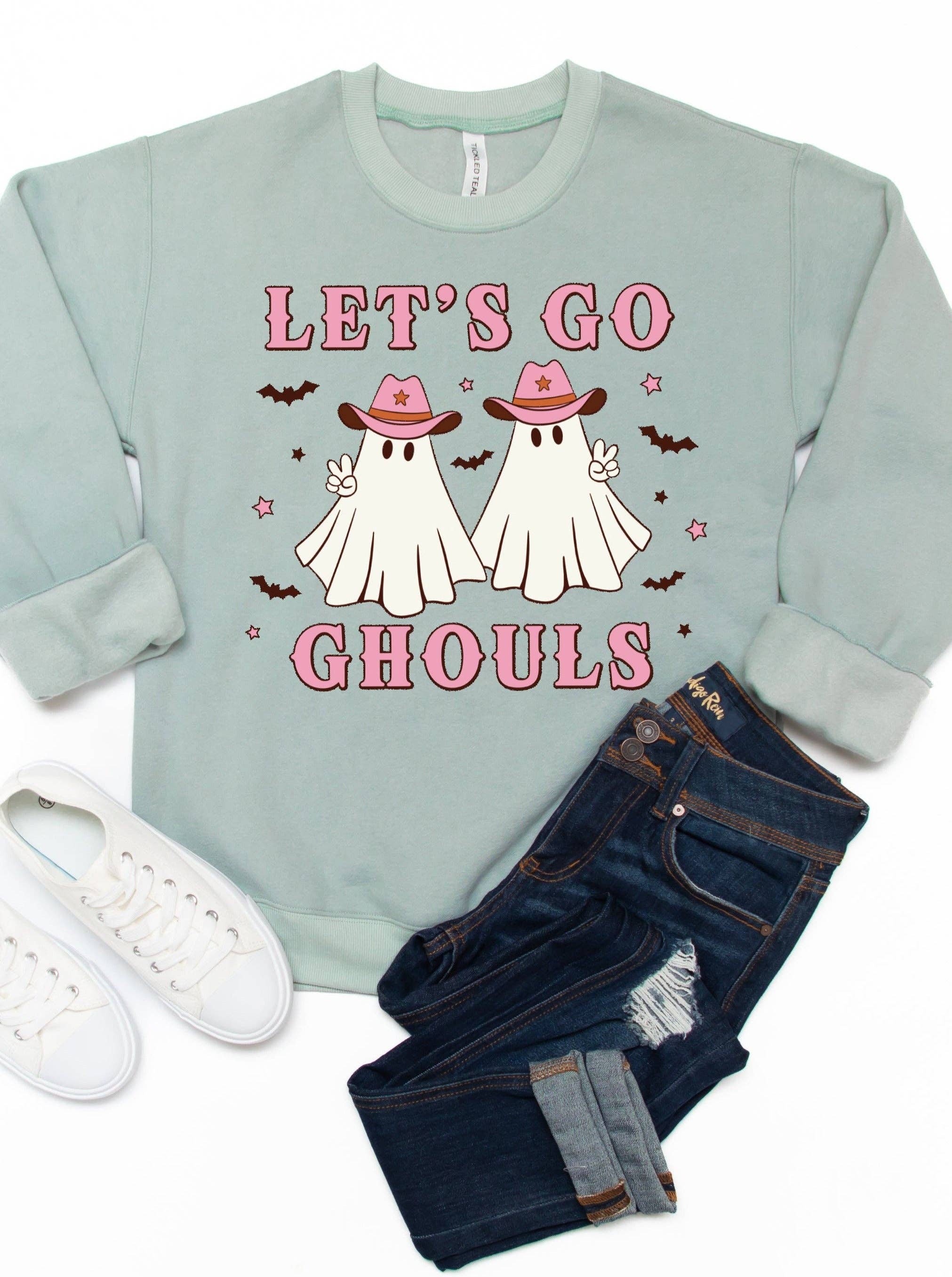 Tickled Teal - Wholesale Graphic Sweatshirt - Women's - Let's Go Ghouls Graphic Sweatshirt4