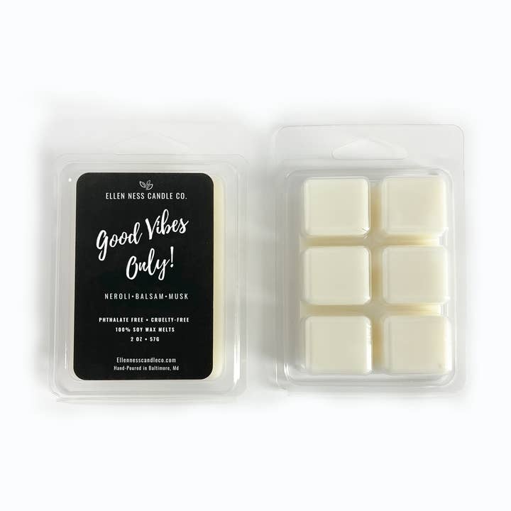 Good Vibes Only Wax Melt for wholesale by Ellen Ness Candle Co
