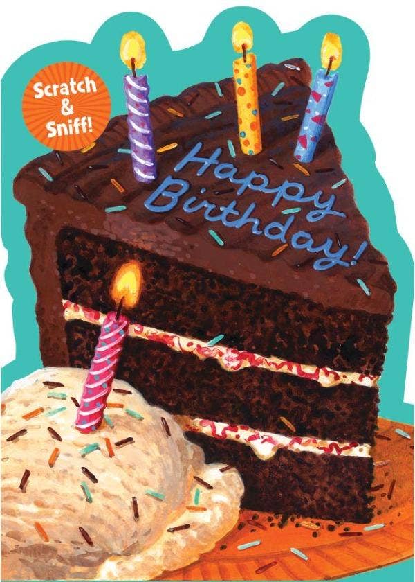 Paper House Productions - Wholesale Birthday Card - Chocolate Cake Scratch & Sniff Card0