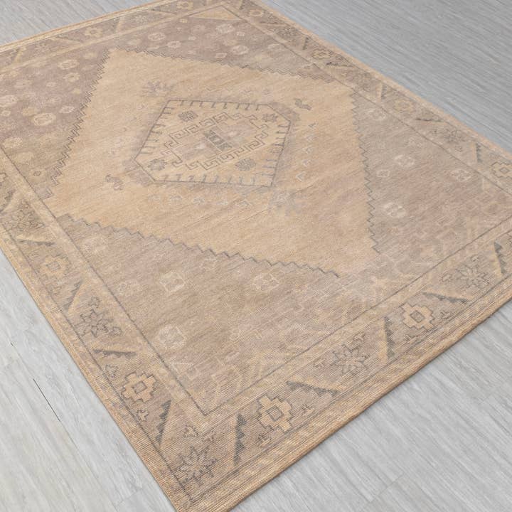 Aesthetic Homes LLC - Wholesale Area Rug - 9x12 Beige Tan Oushak Wool Rug - Hand Knotted G-90873