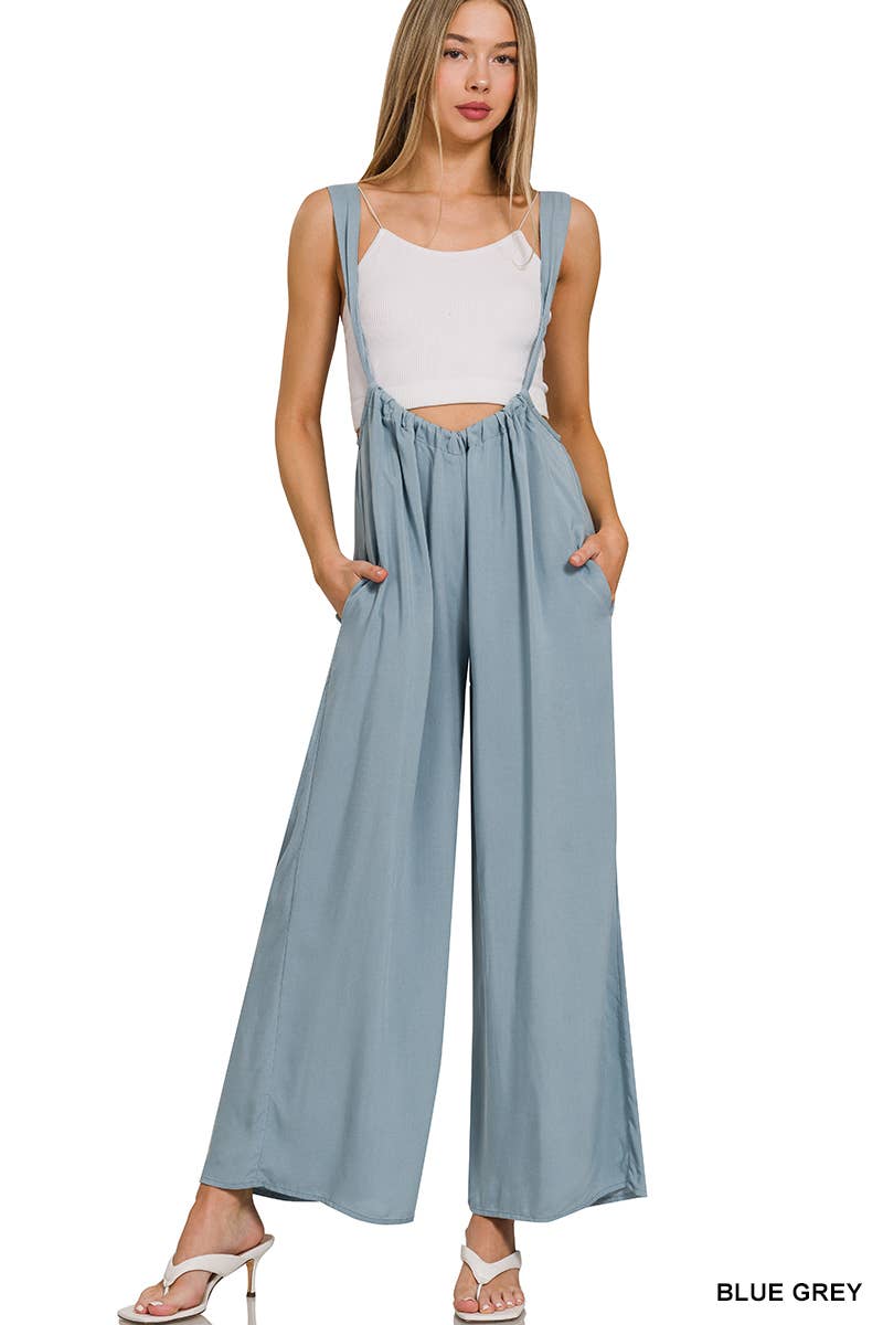 42POPS - Wholesale Jumpsuit - Women's - `.Tie Back Suspender Jumpsuit w/ Pockets18