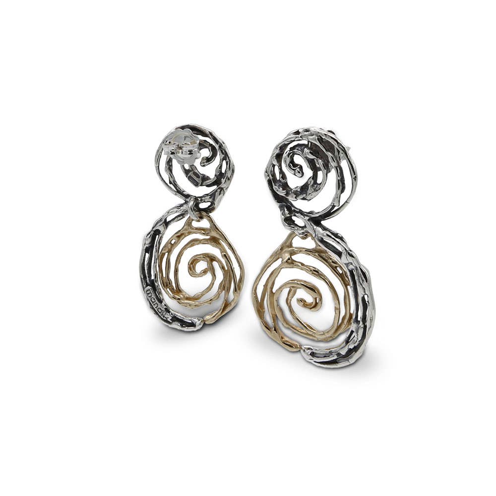 Mandile Gioielli - Wholesale Dangle Earrings - Spiral pendant earrings 925 silver and bronze (ORA045)2